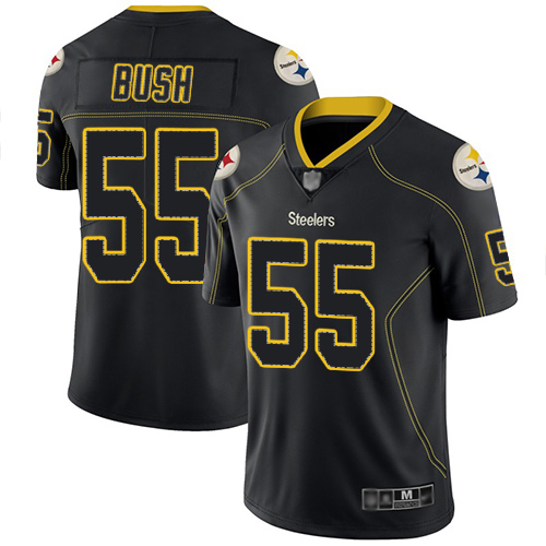 Men Pittsburgh Steelers Football #55 Limited Lights Out Black Devin Bush Rush Nike NFL Jersey